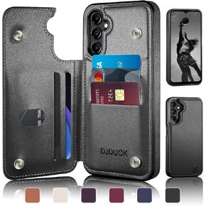 حافظة هاتف بمحفظة لهاتف Samsung Galaxy A14 5G مع حامل بطاقة [حماية جلدية RFID] [حافظات بسحاب بمشبك مغناطيسي خلفي] غطاء مقاوم للصدمات للرجال والنساء لهاتف Samsung A14 بني in Kuwait