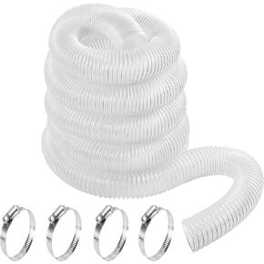2 1/2" x 10' PVC Clear Dust Collection Hose, Puncture Resistant Fume Collection Hose with 4 Pieces Stainless Steel Hose Clamps, Collector Hose for Dust Woods Debris in Kuwait