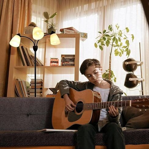 FIRVRE 3 Light Multi Head Floor Lamp Standing Lamp Tall Pole Modern Contemporary Reading Lamp with Adjustable Flexible Gooseneck Arms PVC White Shades for Study Living Room Bedroom in Kuwait