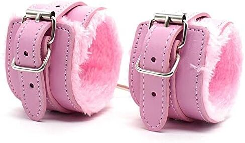 Leather Black Pink Ankle Strap Wrist Cuff Fitness Leg Exercise Adjustable Locking Ankle Bracelet Kit Cosplay Cuff Accessories in Saudi Arabia