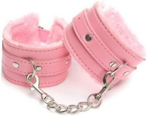 Leather Black Pink Ankle Strap Wrist Cuff Fitness Leg Exercise Adjustable Locking Ankle Bracelet Kit Cosplay Cuff Accessories in Saudi Arabia