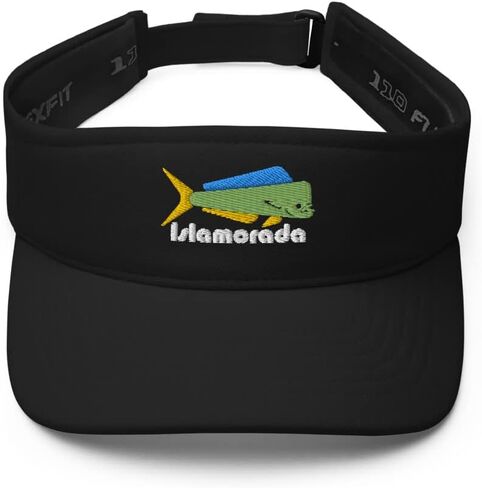 Islamorada Florida Keys Fishing Visor Embroidered Dolphin Mahi Dorado Saltwater Fish Headwear in Saudi Arabia