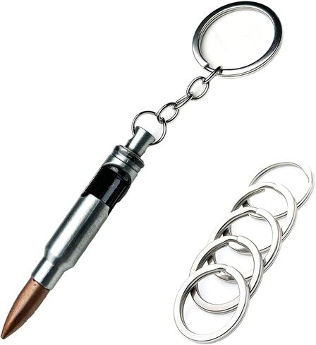 Bullet Bottle Opener Keychain, Bullets Keychain, Car Key Chain for Men/Women, Safety Keychain, Key Chain Charms with 5 Keyrings, Friends Birthday Gift Ideas in Saudi Arabia