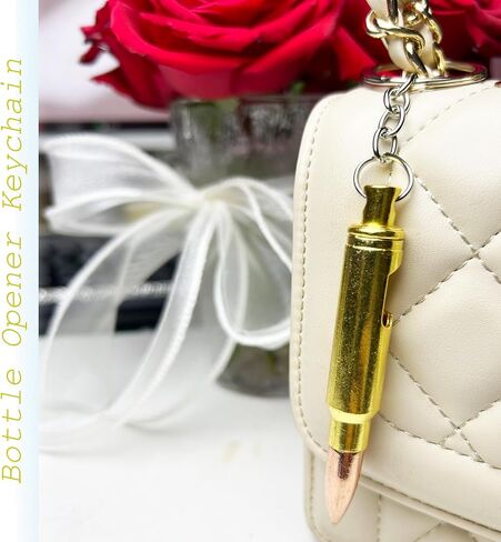 Bullet Bottle Opener Keychain, Bullets Keychain, Car Key Chain for Men/Women, Safety Keychain, Key Chain Charms with 5 Keyrings, Friends Birthday Gift Ideas in Saudi Arabia