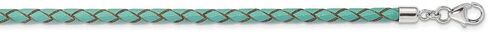 Solid 925 Sterling Silver Reflections Teal Leather 14In 2In Ext Choker Wrap Bracelet in Saudi Arabia