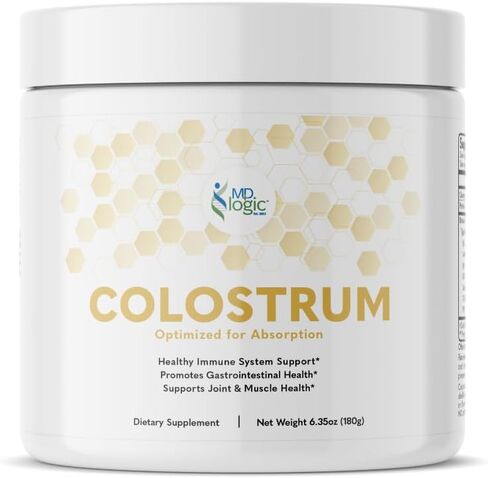 اللبأ بواسطة MD Logic Health® من أجل الدعم الصحي المناعي ، والأمعاء ، والمفاصل والعضلات ، - كولوستروم نشط بيولوجي نقي ، قوي ، منخفض الجزيئي - 180 جرام - 60 حصصًا - تم إجراؤه في نيويورك in Saudi Arabia
