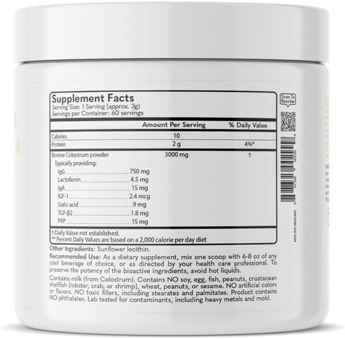 اللبأ بواسطة MD Logic Health® من أجل الدعم الصحي المناعي ، والأمعاء ، والمفاصل والعضلات ، - كولوستروم نشط بيولوجي نقي ، قوي ، منخفض الجزيئي - 180 جرام - 60 حصصًا - تم إجراؤه في نيويورك in Saudi Arabia