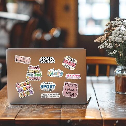 (10pcs) Mom Stickers Mothers Day Stickers Mama Mom Life Birthday Gift for Mom Funny Gifts Multiple Different Designs, Waterproof, UV- Resistant, Suitable for Tumbler, Laptop, Car, Truck in Kuwait