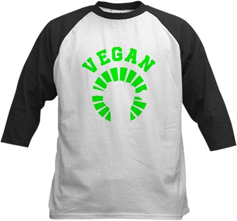 Cafepress نباتي نباتي نباتي لاي بيسبول جيرسي كيدز كوتون بيسبول جيرسي ، 3/4 قميص راجلان. in Saudi Arabia