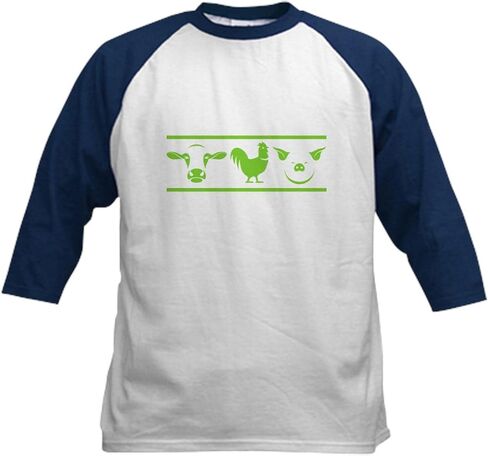 أصدقاء Cafepress ليسوا طعامًا نباتيًا نباتيًا بيسبول جيرسي جيرسي القطن ، قميص 3/4 راجلان. in Saudi Arabia