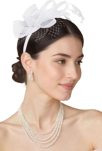 BABEYOND Fascinators Hats for Women - Tea Party Hat Kentucky Elegant Tulle Feather Ribbon Bridal Wedding Derby Headband in Saudi Arabia