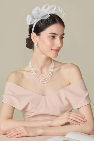 BABEYOND Fascinators Hats for Women - Tea Party Hat Kentucky Elegant Tulle Feather Ribbon Bridal Wedding Derby Headband in Saudi Arabia