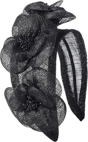 Sinamay Fascinators Headpiece for Women Ladies Derby Hat with Flower Wedding Cocktail Tea Party Dress Church Hats in Saudi Arabia
