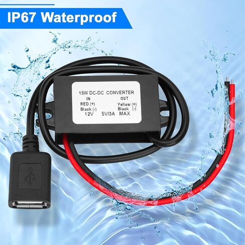 DC 12V/24V to 5V USB C Converter - DC-DC Buck Charging Module Step Down Converter Power Adapter Compatible with Raspberry Pi 4, Cellphone, Car in Kuwait