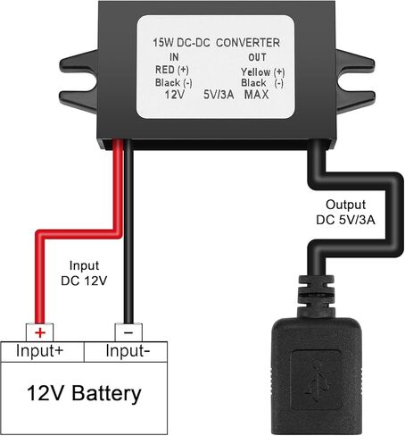 DC 12V/24V to 5V USB C Converter - DC-DC Buck Charging Module Step Down Converter Power Adapter Compatible with Raspberry Pi 4, Cellphone, Car in Kuwait