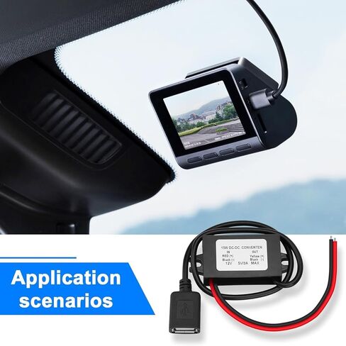 DC 12V/24V to 5V USB C Converter - DC-DC Buck Charging Module Step Down Converter Power Adapter Compatible with Raspberry Pi 4, Cellphone, Car in Kuwait