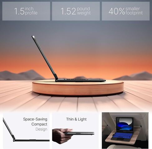 حافظة لجهاز iPad الجيل العاشر مع لوحة مفاتيح (10.9 بوصة، 2022)، 11 لونًا خلفيًا، قابل للدوران 360 درجة، رفيع وخفيف لجهاز iPad الجيل العاشر 10.9، أسود داكن in Kuwait