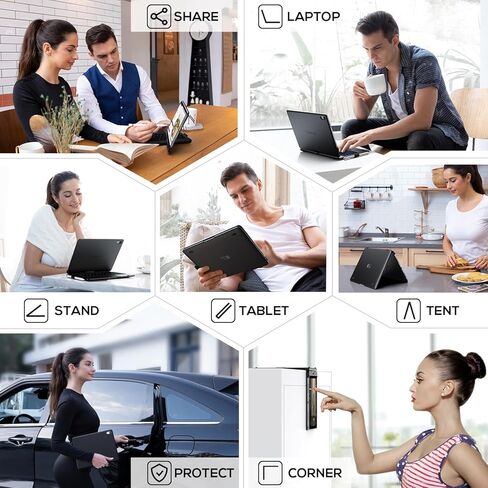 حافظة لجهاز iPad الجيل العاشر مع لوحة مفاتيح (10.9 بوصة، 2022)، 11 لونًا خلفيًا، قابل للدوران 360 درجة، رفيع وخفيف لجهاز iPad الجيل العاشر 10.9، أسود داكن in Kuwait