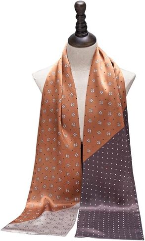 Fashion Silk Scarves, Unisex Mulberry Silk Scarf 6"x 59", Versatile All-Season Accessory for Women & Men, Gift Pouch in Saudi Arabia