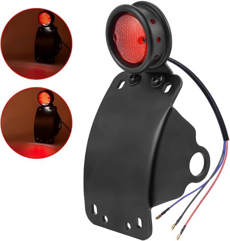 Amazicha LED Tail Rear Light 3/4" Axle Hole Side Mount License Plate Bracket Brake Light Motorcycle Compatible for Harley Honda Yamaha Suzuki Chopper Bobber in Kuwait
