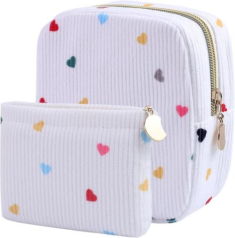2-Pack Period Bag for Women Girls, Portable Corduroy Sanitary Napkin Storage Bag Period Pouch Small Discreet Menstrual Pouch, Sanitary Pads Period Kits Tampons Holder for First Period in Kuwait