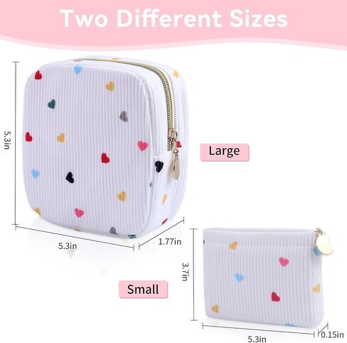 2-Pack Period Bag for Women Girls, Portable Corduroy Sanitary Napkin Storage Bag Period Pouch Small Discreet Menstrual Pouch, Sanitary Pads Period Kits Tampons Holder for First Period in Kuwait