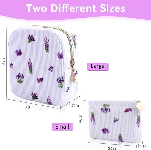 2-Pack Period Bag for Women Girls, Portable Corduroy Sanitary Napkin Storage Bag Period Pouch Small Discreet Menstrual Pouch, Sanitary Pads Period Kits Tampons Holder for First Period in Kuwait