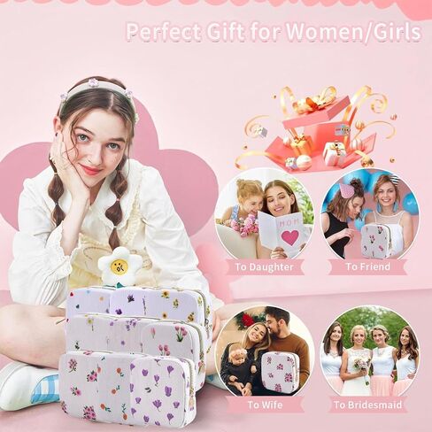 2-Pack Period Bag for Women Girls, Portable Corduroy Sanitary Napkin Storage Bag Period Pouch Small Discreet Menstrual Pouch, Sanitary Pads Period Kits Tampons Holder for First Period in Kuwait
