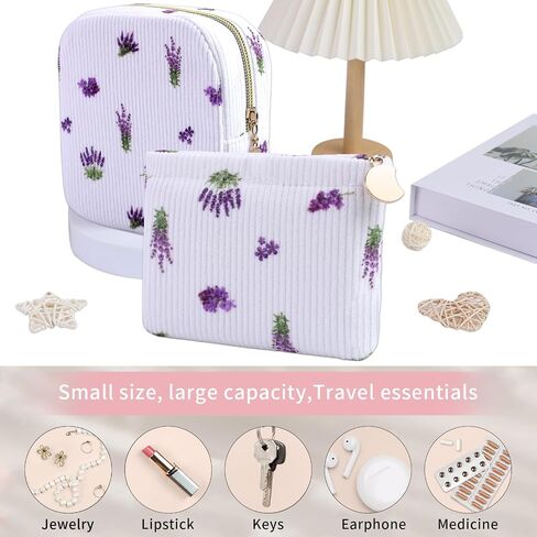 2-Pack Period Bag for Women Girls, Portable Corduroy Sanitary Napkin Storage Bag Period Pouch Small Discreet Menstrual Pouch, Sanitary Pads Period Kits Tampons Holder for First Period in Kuwait