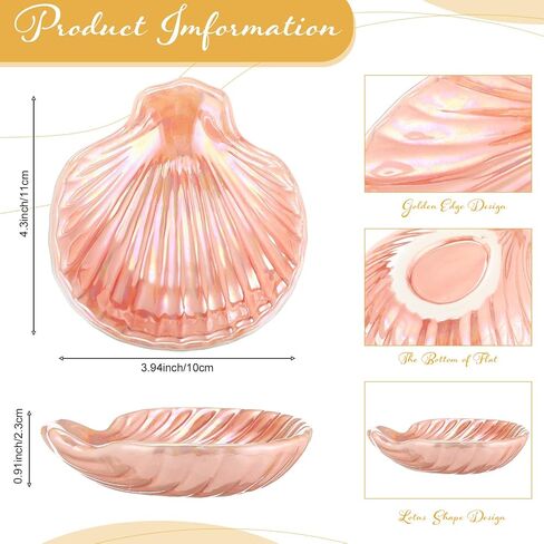 8 Pcs Shell Ring Dish Ceramic Jewelry Trinket Dish Tray Seashell Ring Key Holder Bowl Beach Room Coastal Plate Decor for Home Bathroom Counter(White) in Saudi Arabia
