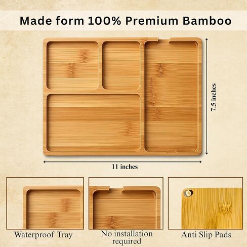 صينية الخشب الخشب الخشبي للرجال - منظم صينية وودد وودن للرجال لرسالة مضمار منضدة ، مدخل ، تمسك جميع التخزين المكتبي لساعة المجوهرات الرئيسية للمحفظة ، هدية عيد الأب ، بني in Kuwait