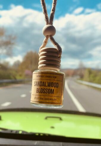 Vanilla + Cashmere, Hanging Car Air freshener, Hanging Car Air Fragrance Oil diffuser, Cute Car Air Freshener, Long Lasting Car Air Freshener, Car Air Diffuser, Made In USA, Glass in Saudi Arabia
