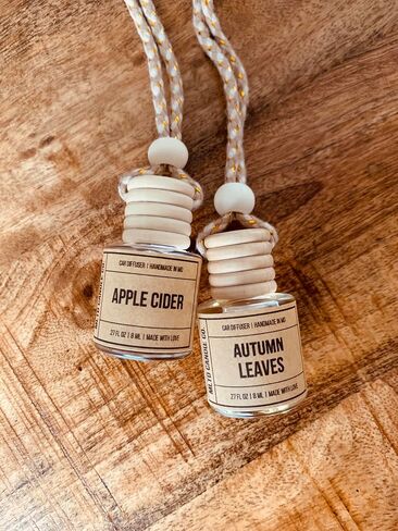 Vanilla + Cashmere, Hanging Car Air freshener, Hanging Car Air Fragrance Oil diffuser, Cute Car Air Freshener, Long Lasting Car Air Freshener, Car Air Diffuser, Made In USA, Glass in Saudi Arabia