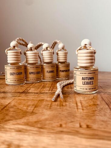 Vanilla + Cashmere, Hanging Car Air freshener, Hanging Car Air Fragrance Oil diffuser, Cute Car Air Freshener, Long Lasting Car Air Freshener, Car Air Diffuser, Made In USA, Glass in Saudi Arabia