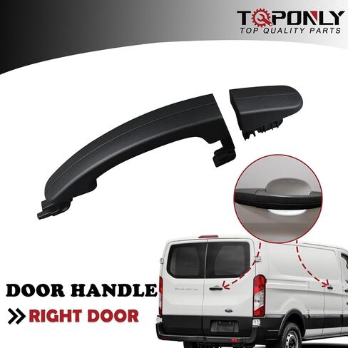 TQPONLY Sliding and Cargo Door Handle RH,Compatible with 2015-2019 Ford Transit T150 T250 T350 Van,Exterior Rear Door Handle Outer Door Part (Texture Black) in Saudi Arabia