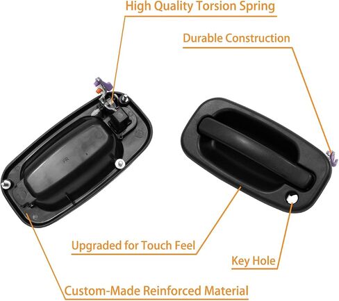 مجموعة مقابض الأبواب الخارجية ، متوافقة مع 1999-2007 Chevy Silverado Suburban Tahoe Avalanche ، GMC Sierra Yukon ، Cadillac Escalade ، السائق الأيسر الخلفي الأمامي والراكب الأيمن ، 15034985 15721572 GM1520105 in Saudi Arabia