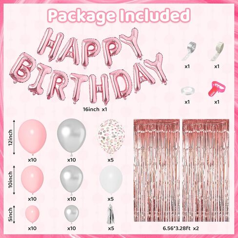 Ouddy Life Purple Birthday Decorations for Women Girls, Lavender Sliver Confetti Happy Birthday Star Heart Crown Balloons Fringe Curtain Butterfly Garland for Engagement Anniversary Party Supplies in Kuwait