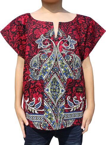 RaanPahMuang Branded Indian Paisley Dashiki Short Sleeve Shirt in Saudi Arabia