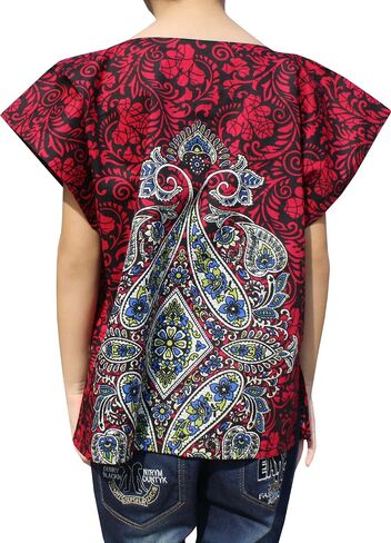 RaanPahMuang Branded Indian Paisley Dashiki Short Sleeve Shirt in Saudi Arabia
