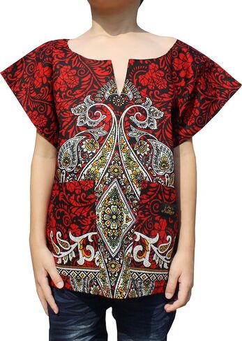 RaanPahMuang Branded Indian Paisley Dashiki Short Sleeve Shirt in Saudi Arabia