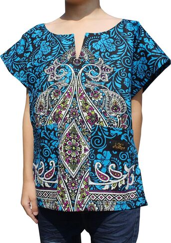 RaanPahMuang Branded Indian Paisley Dashiki Short Sleeve Shirt in Saudi Arabia