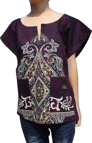 RaanPahMuang Branded Indian Paisley Dashiki Short Sleeve Shirt in Saudi Arabia