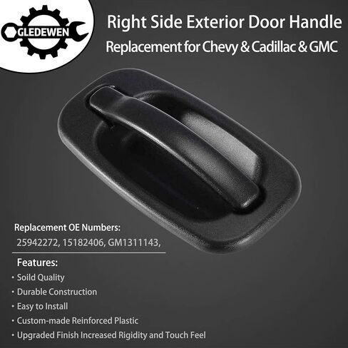 مجموعة مقابض الأبواب الخارجية ، متوافقة مع 1999-2007 Chevy Silverado Suburban Tahoe Avalanche ، GMC Sierra Yukon ، Cadillac Escalade ، السائق الأيسر الخلفي الأمامي والراكب الأيمن ، 15034985 15721572 GM1520105 in Saudi Arabia