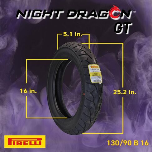 Pirelli Night Dragon GT 130/90B16 M/C 73H REINFTL Cruiser Motorcycle Rear Tire - Superior Traction & Handling for High-Performance Cruisers w/Keychain in Saudi Arabia