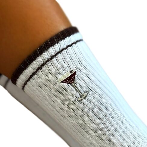 Non-Slip Pilates Socks with Grips for Women | Cute Grip Socks for Yoga Ballet Barefoot Workout | Design Anti Skid Athletic Socks | Set of 1 | Size 5-9 US Womens | Espresso Martini Crew Fit in Saudi Arabia