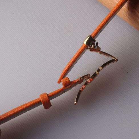 Watch Straps Gold Buckle Stainless Steel Watch Clasp Butterfly Buckles Watchband Strap Leather Orange Accessories for Lady 14 16 18mm Replacement Strap (Color : Orange, Size : 14mm) in Saudi Arabia