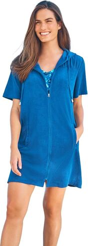 Swimsuits For All Swim 365 Women's Plus Size Hooded Terry Swim Cover Up in Saudi Arabia
