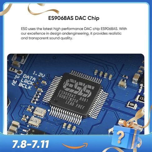 Topping E50 MQA DAC Home Audio DAC ES9068AS XMOS XU216 DSD512/768 كيلو هرتز USB/Coax/Opt Input RCA/TRS وحدة فك ترميز الإخراج المتوازن مع جهاز التحكم عن بعد (أسود) in Kuwait