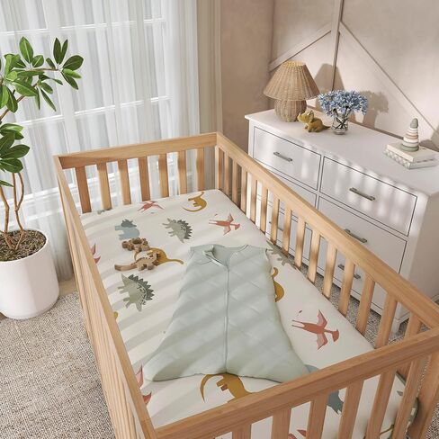 Evolur Rainboho 3 Piece Crib Bedding Set, Machine Washable, Soft and Breathable Toddler Bedding Set, Includes Fitted Sheet, Wearable Blanket and Crib Skirt in Kuwait