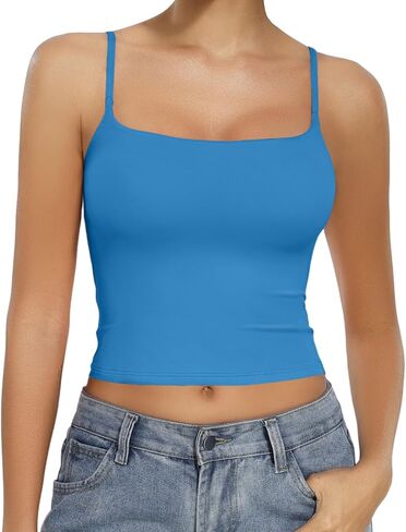 Avidlove Tank Tops for Women Square Neck Spaghetti Strap Double Lined Y2K Going Out Camisole Top in Saudi Arabia